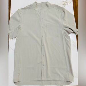 Lululemon Daily Drift Light Tan Men's Casual Button Down Shirt Sz Large NEW